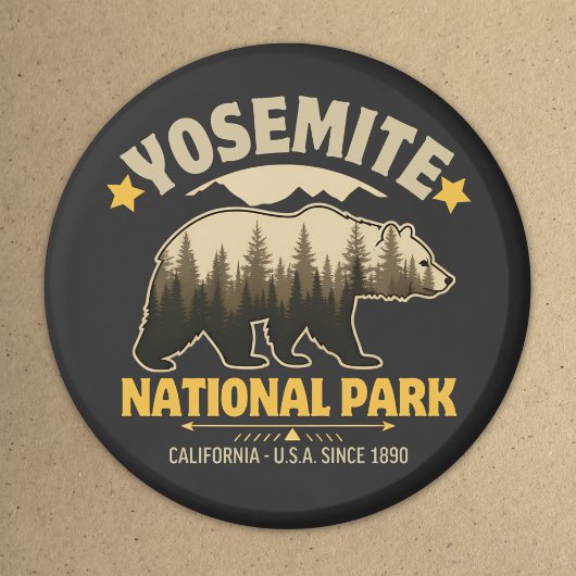 Yosemite National Park Vintage Bear Magneet
