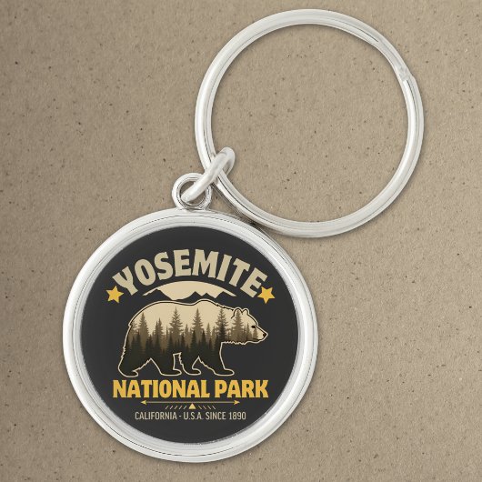 Yosemite National Park Vintage Bear Sleutelhanger