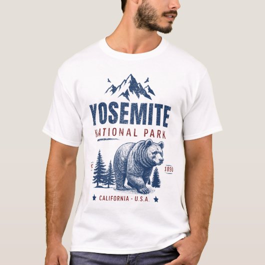 Yosemite National Park Vintage Bear T-Shirt (Voorkant)