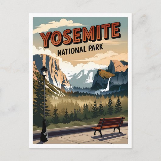 Yosemite National Park vintage Briefkaart (Voorkant)