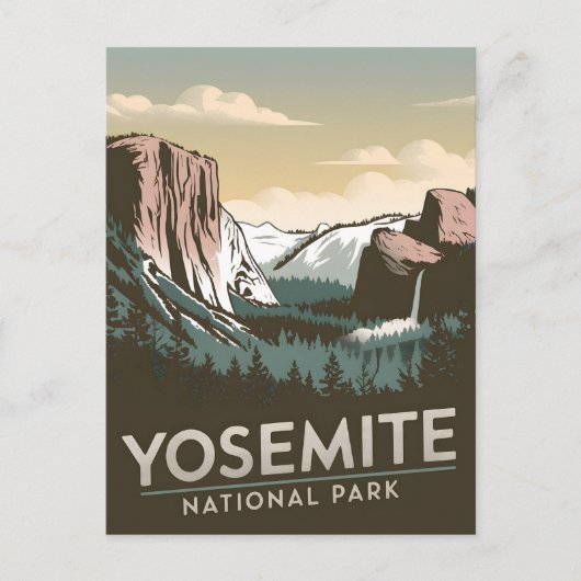Yosemite National Park vintage Briefkaart (Voorkant)
