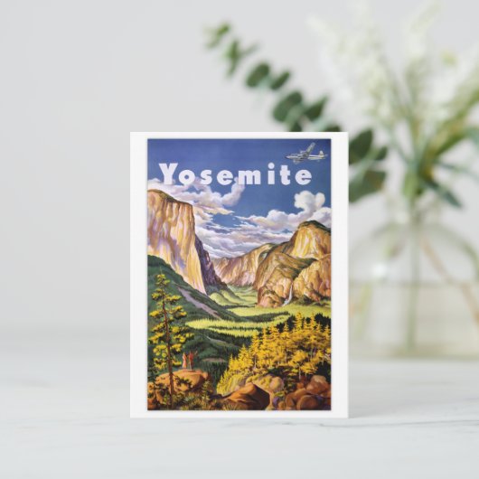 Yosemite National Park Vintage Poster Briefkaart (Staand voorkant)