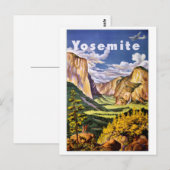 Yosemite National Park Vintage Poster Briefkaart (Voorkant / Achterkant)