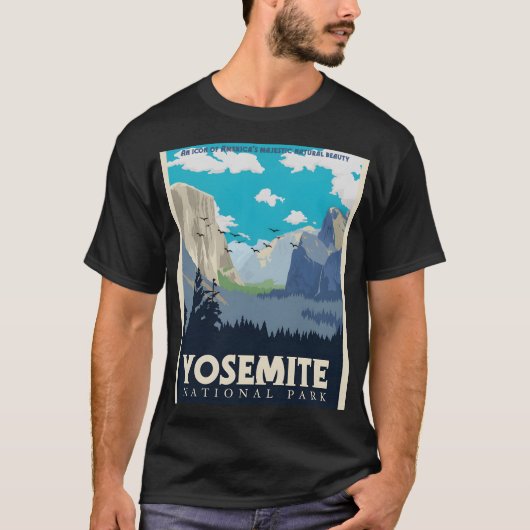 Yosemite National Park Vintage Reizen T-shirt (Voorkant)