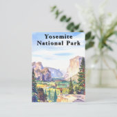Yosemite National Park Watercolor Mountain Briefkaart (Staand voorkant)
