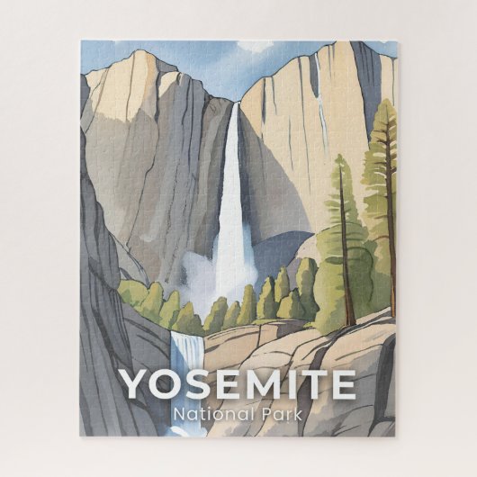 Yosemite National Park | Watercolor Travel Legpuzzel (Verticaal)