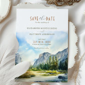 Yosemite National Park Waterverf Bewaar de datum Kaart