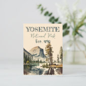 Yosemite National Park waterverf Halve koepel Zons Briefkaart (Staand voorkant)
