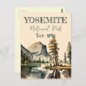 Yosemite National Park waterverf Halve koepel Zons Briefkaart (Voorkant / Achterkant)