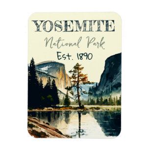 Yosemite National Park waterverf Halve koepel Zons Magneet