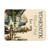 Yosemite National Park waterverf Halve koepel Zons Magneet (Horizontaal)