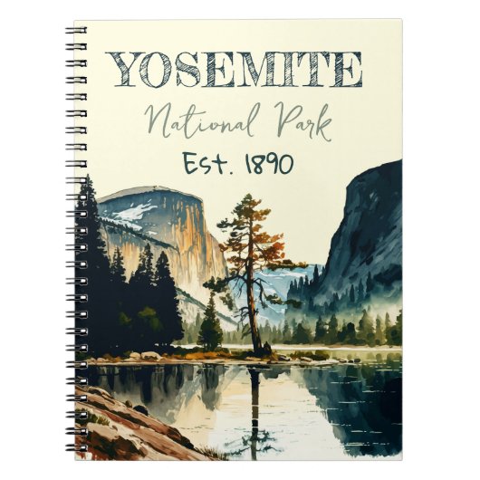 Yosemite National Park waterverf Halve koepel Zons Notitieboek (Voorkant)