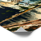 Yosemite National Park waterverf Halve koepel Zons Poster (Hoek)