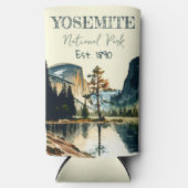 Yosemite National Park waterverf Halve koepel Zons Seltzer Blikjeskoeler (Voorkant)