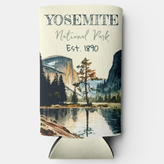 Yosemite National Park waterverf Halve koepel Zons Seltzer Blikjeskoeler (Voorkant)