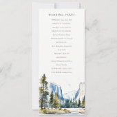 Yosemite National Park Waterverf huwelijksprogramm Kaart (Achterkant)