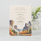 Yosemite National Park Waterverf Land Wedding Kaart (Staand voorkant)
