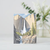 Yosemite National Park | Waterverf reizen Briefkaart (Staand voorkant)