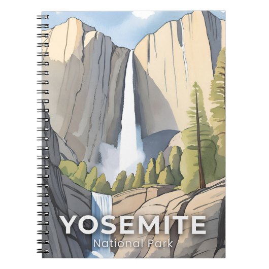 Yosemite National Park | Waterverf reizen Notitieboek (Voorkant)