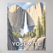 Yosemite National Park | Waterverf reizen Poster (Voorkant)