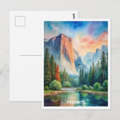 Yosemite National Park Waterverf schilderij Briefkaart (Voorkant / Achterkant)