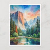 Yosemite National Park Waterverf schilderij Briefkaart (Voorkant)