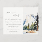 Yosemite National Park Waterverf Wedding Details Informatiekaartje (Voorkant)