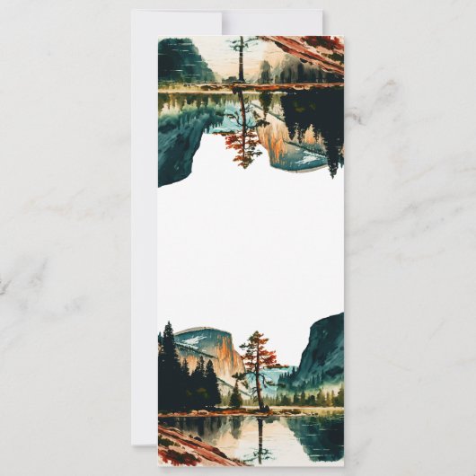 Yosemite National Park Waterverf Wedding Menus Kaart (Achterkant)