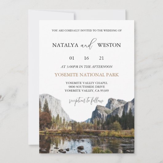 Yosemite National Park Weddenschap Eenvoudig Kaart (Voorkant)