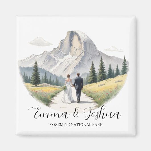 Yosemite National Park Wedding Magnet - Aangepast (Voorkant)