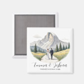 Yosemite National Park Wedding Magnet - Aangepast (Voorkant / Achterkant)