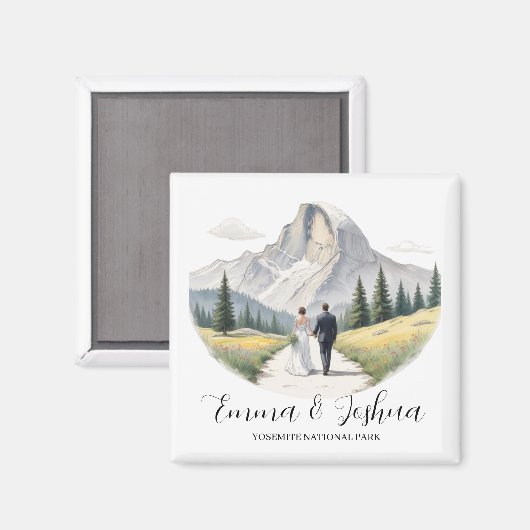 Yosemite National Park Wedding Magnet - Aangepast (Voorkant / Achterkant)