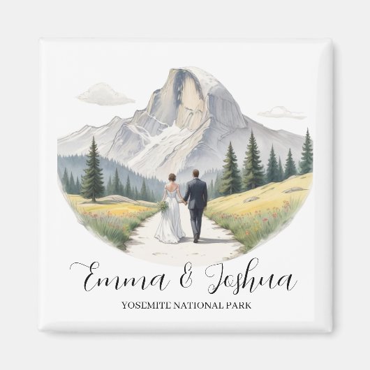 Yosemite National Park Wedding Magnet - Aangepast (Voorkant)
