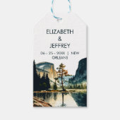 Yosemite National Park Wedding Waterverf Cadeaulabel (Voorkant)