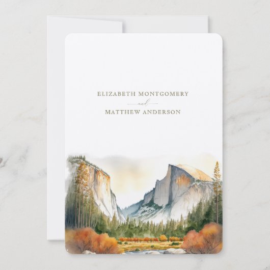 Yosemite National Park Wedding Waterverf Kaart (Achterkant)