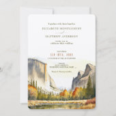 Yosemite National Park Wedding Waterverf Kaart (Voorkant)
