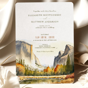 Yosemite National Park Wedding Waterverf Kaart