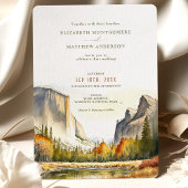 Yosemite National Park Wedding Waterverf Kaart