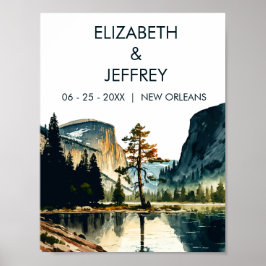 Yosemite National Park Wedding Waterverf Poster