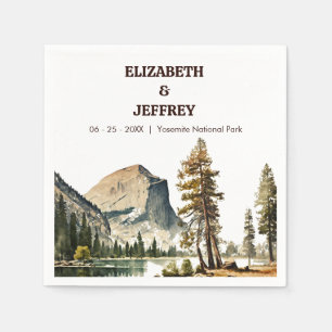 Yosemite National Park Wedding Waterverf Servet