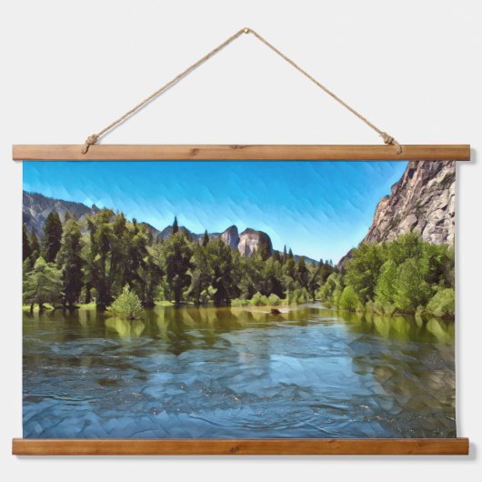 YOSEMITE OASIS houten bovenwerk wandtapijt Hangend Wandkleed (Voorkant)