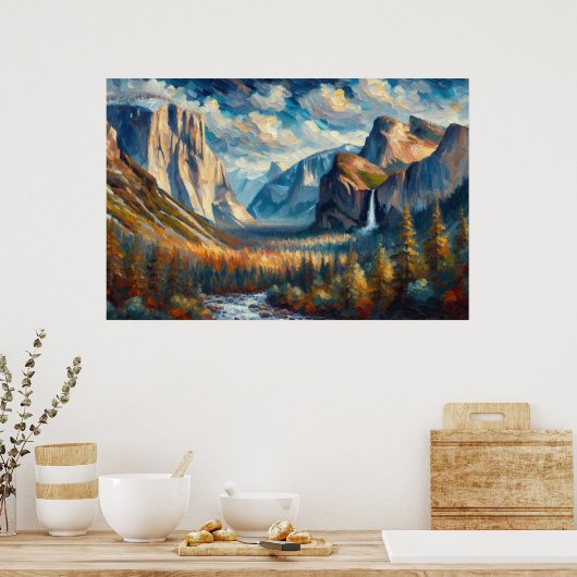 Yosemite olieverfschilderij poster (Keuken)
