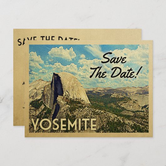 Yosemite redt de datum van het  natuurpark aankondigingskaart (Voorkant / Achterkant)