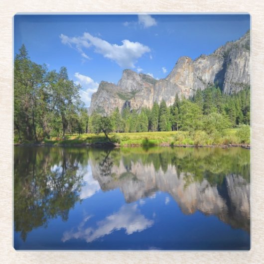 Yosemite Reflection Glazen Onderzetter (Voorkant)