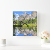 Yosemite Reflection Vierkante Klok (Huis)