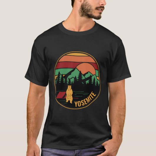 Yosemite Retro  Tent Camping Beer T-shirt (Voorkant)