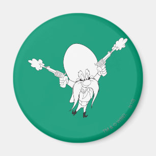 Yosemite Sam Guns Blazing Magneet