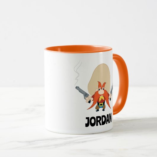 Yosemite Sam weer weg | Jouw namen toevoegen Mok (Voorkant rechts)