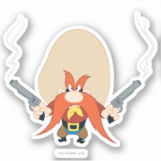 Yosemite Sam weer weg Sticker (Voorkant)