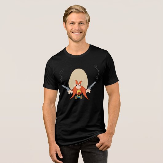 Yosemite Sam weer weg Tri-Blend Shirt (Voorkant volledig)